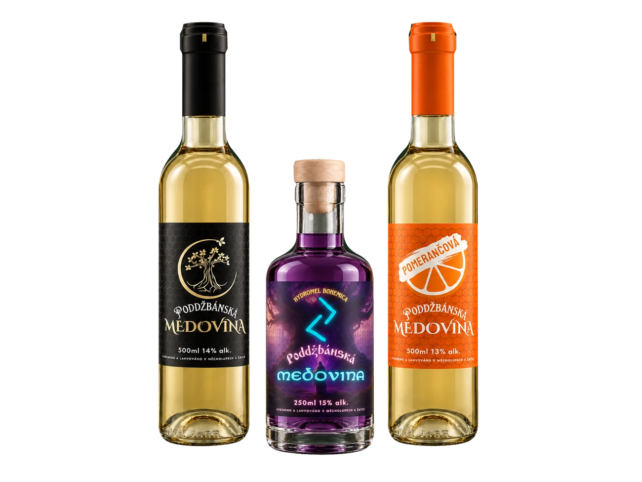 Medovina Originál, Hydromel Bohemica a Medovina Pomerančová